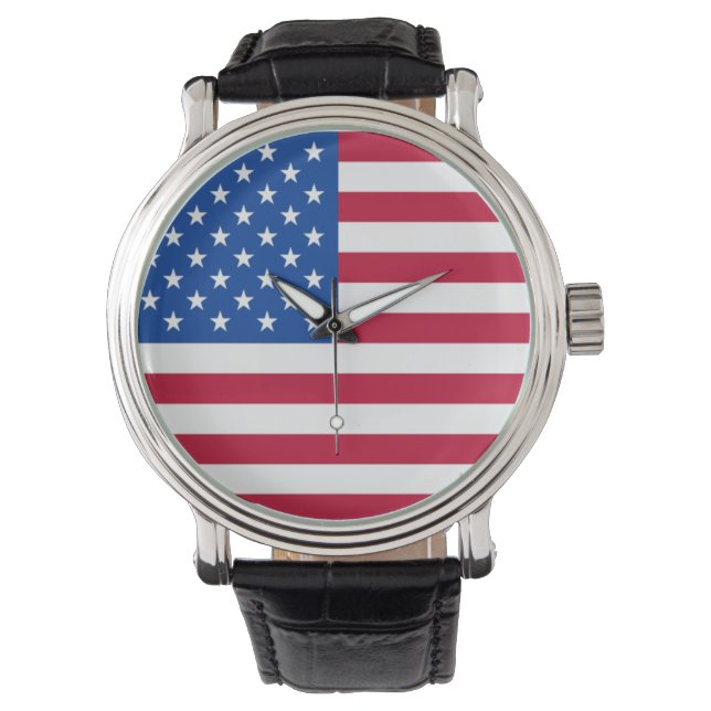 Patriotic American Flagga Wristwatch Armbandsur (Framsida)