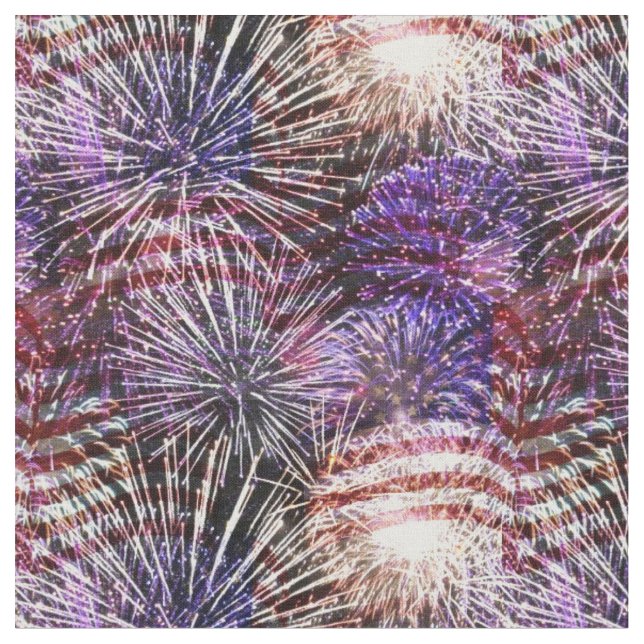 Patriotic American Flaggor och Fireworks juli 4 Tyg (Närbild)