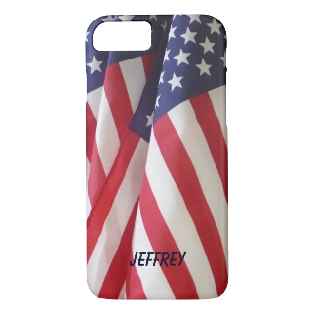Patriotic American Flaggor, Personlig namn Case-Mate iPhone Skal (Baksida)