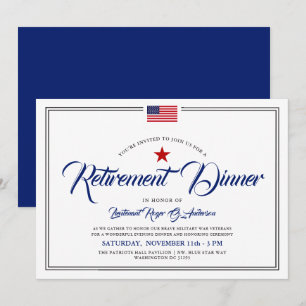 Patriotic American FlagThmet Pension Middag Inbjudningar