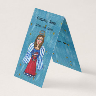 Patriotic American Folk Art Vinkel Flagga Stars Visitkort