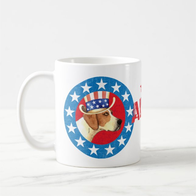 Patriotic American Foxhound Kaffemugg (Vänster)