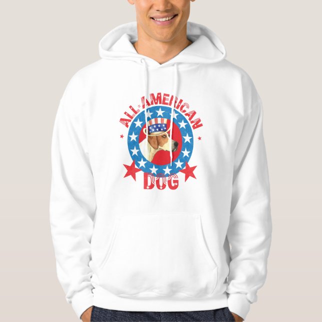 Patriotic American Foxhound Sweatshirt Med Luva (Framsida)