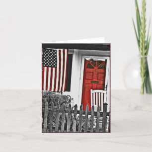 Patriotic American Front Porch Note Card Tack Kort