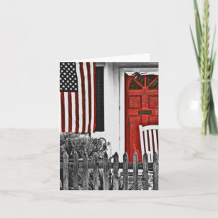 Patriotic American Front Porch Note Card Tack Kort