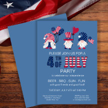 Patriotic American Gnomes Party 4 juli