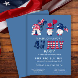Patriotic American Gnomes Party 4 juli Inbjudningar