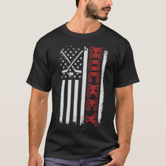 Patriotic American Goalie US Flagga Hockey T Shirt