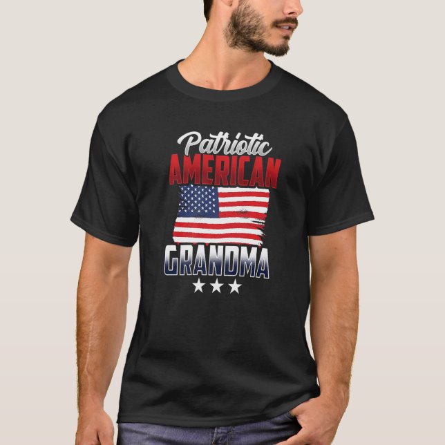 Patriotic American Grandma Usa USA Patriot Grandmo T Shirt (Framsida)