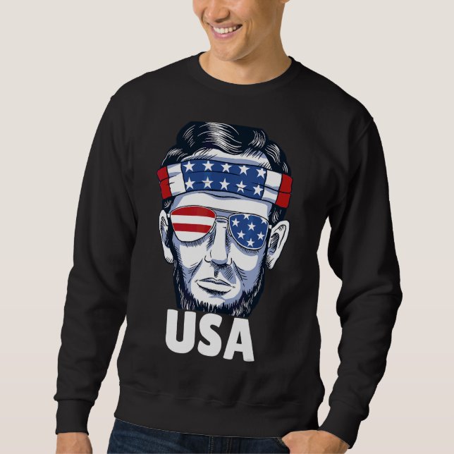 Patriotic American Graphic Independence day Lång Ärmad Tröja (Framsida)