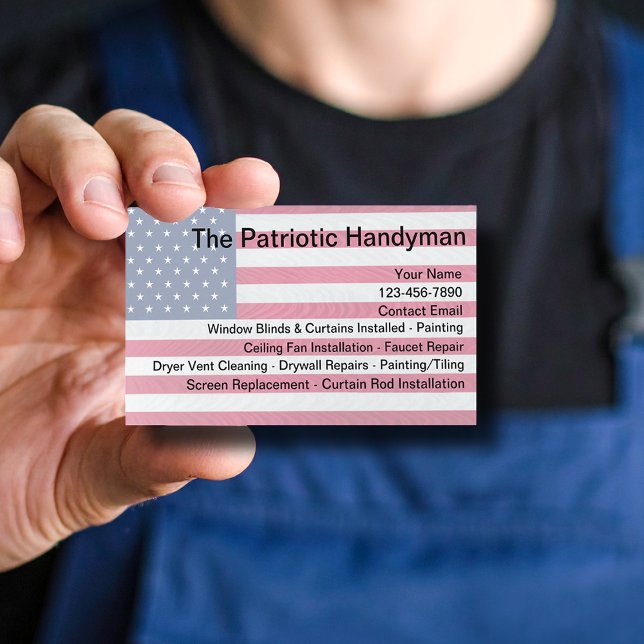 Patriotic American Handyman Services Visitkort (Skapare uppladdad)