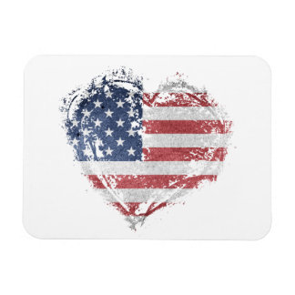 Patriotic American Heart i Grunge Magnet