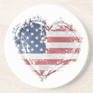 Patriotic American Heart i Grunge Underlägg