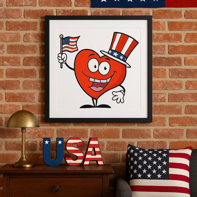 Patriotic American Heart Poster (Skapare uppladdad)