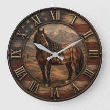 Patriotic American Horse USA Flag Western Ranch