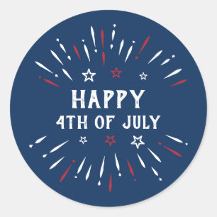 Patriotic American Independence day 4:e juli Runt Klistermärke