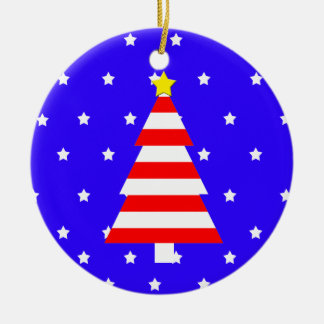 Patriotic American jul Stripe Träd Ornament