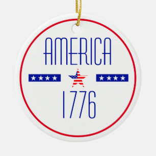 Patriotic American Julgransprydnad Keramik