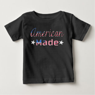 Patriotic American Made Flagga Baby Shirt T