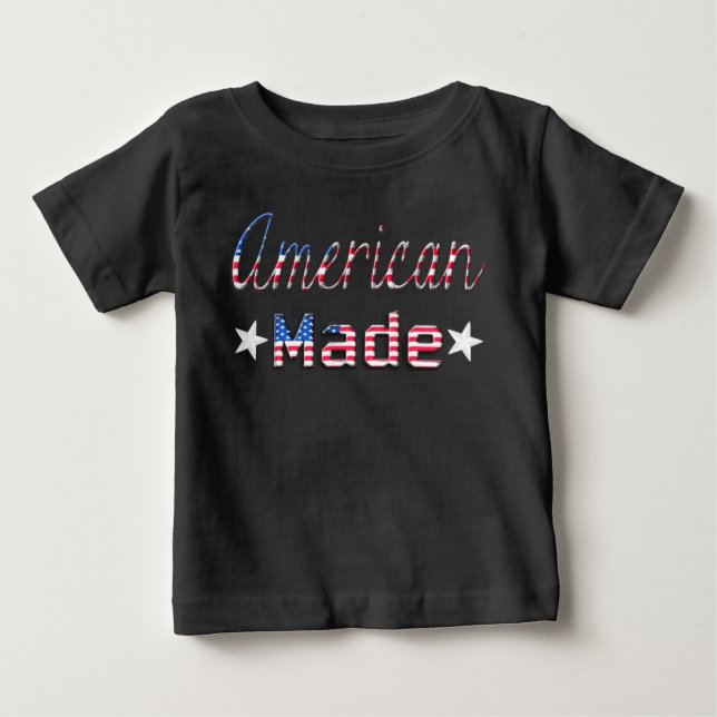 Patriotic American Made Flagga Baby Shirt T Shirt (Framsida)