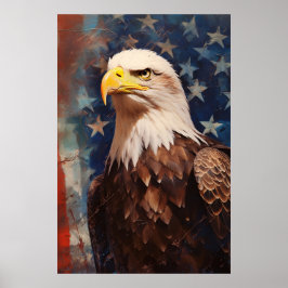 Patriotic American Örn Stars och stripes Poster