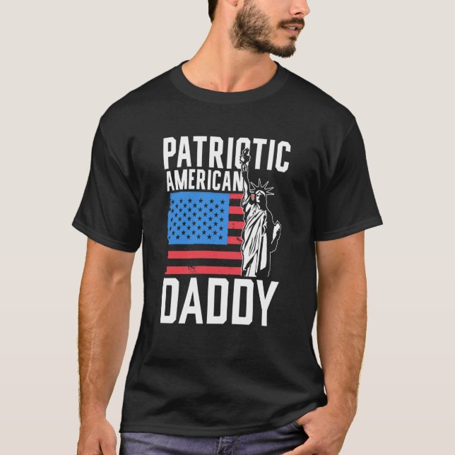 Patriotic American pappa USA USA USA Patriot Da T Shirt (Framsida)