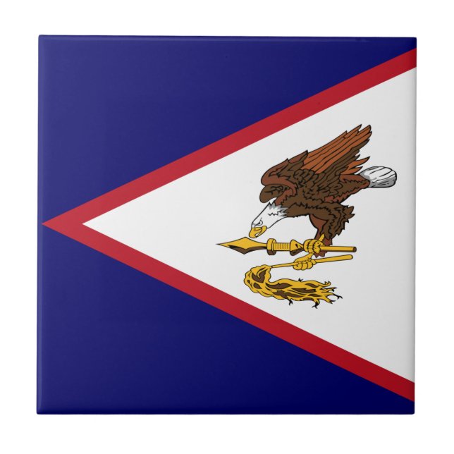 Patriotic American Samoa Flagga Kakelplatta (Framsidan)