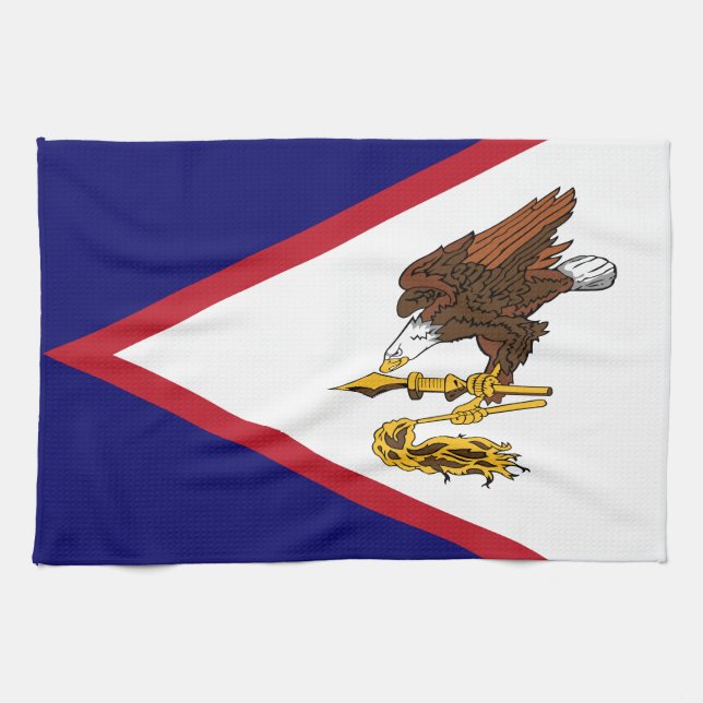 Patriotic American Samoa Flagga Kökshandduk (Horisontell)