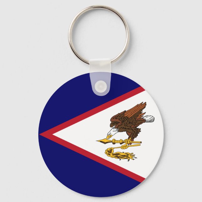 Patriotic American Samoa Flagga Nyckelring (Framsida)
