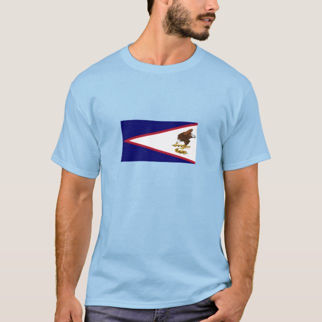Patriotic American Samoa Flagga T Shirt (Framsida)
