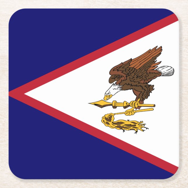 Patriotic American Samoa Flagga Underlägg Papper Kvadrat (Framsidan)