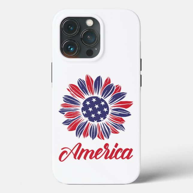 Patriotic American Solros Fodral-Mate iPhone Cas (Baksida )