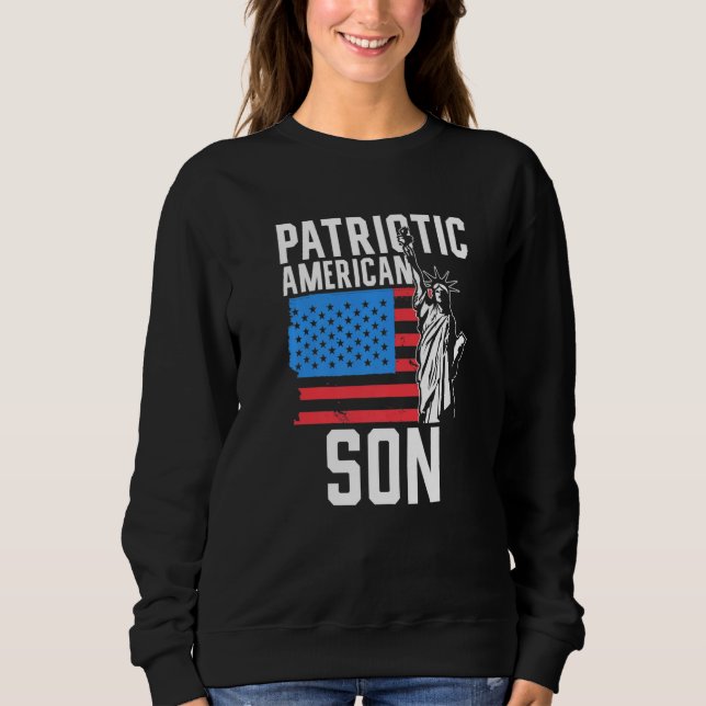 Patriotic American Son America Usa Patriot Us Us U T Shirt (Framsida)