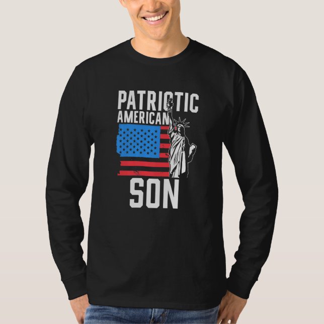 Patriotic American Son America Usa Patriot Us Us U T Shirt (Framsida)