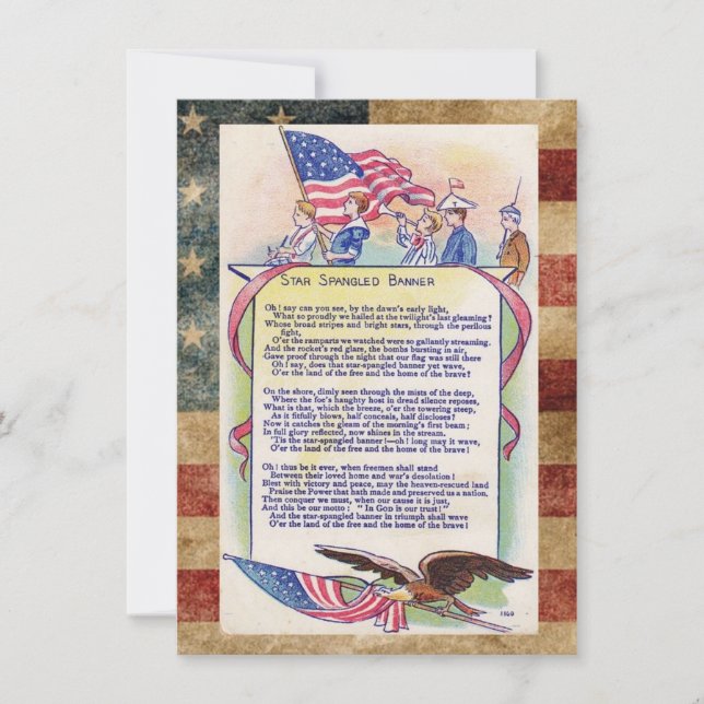 Patriotic American Star Spangled Banner Julkort (Framsida)