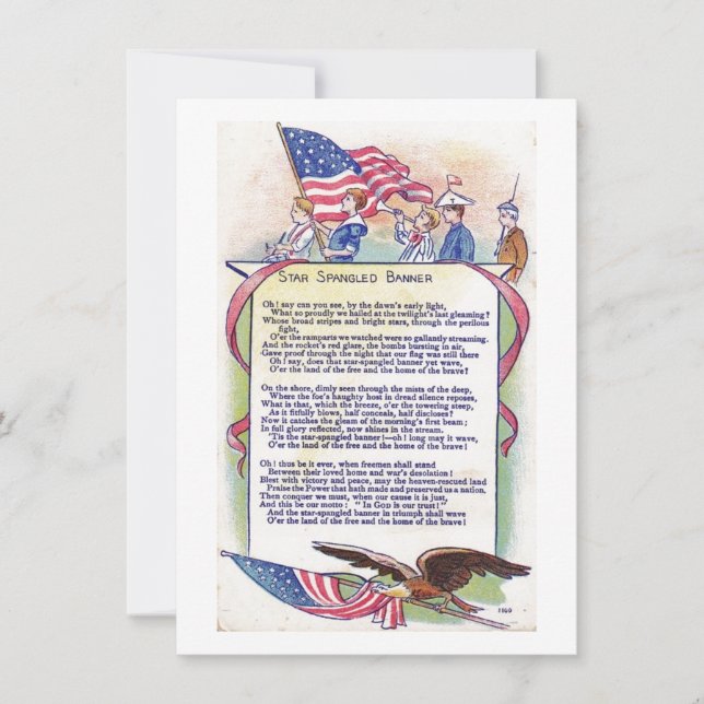 Patriotic American Star Spangled Banner Julkort (Framsida)