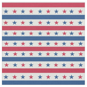 Patriotic American Stars med Rand Mönster Tyg