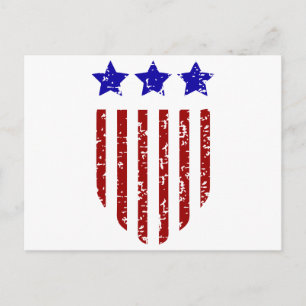 Patriotic American Stars och stripes Vykort