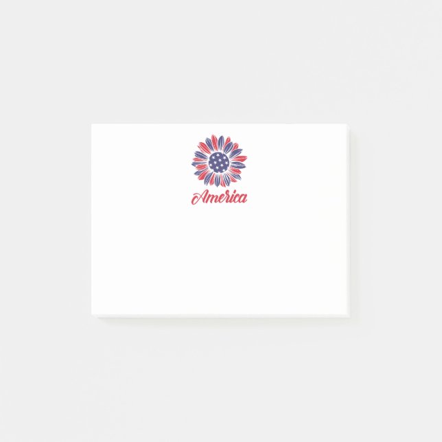 Patriotic American Sunblomma Post-it Block (Framsida)