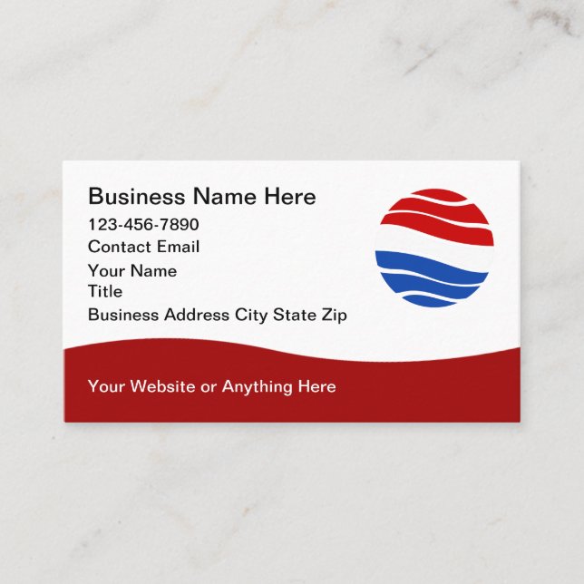 Patriotic American Theme Modern Business Cards Visitkort (Framsida)
