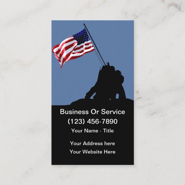 Patriotic American Theme Simple Visitkort (Framsida)