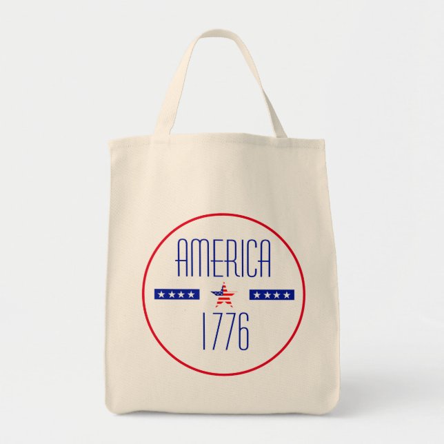 Patriotic American Tote Bag Tygkasse (Framsidan)