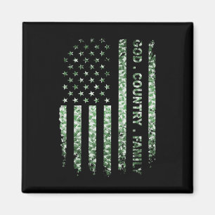 Patriotic American US Flagga God Family Land Magnet