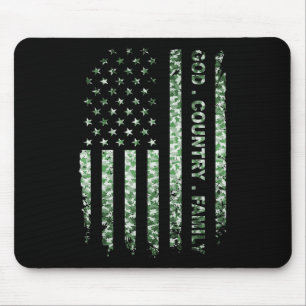 Patriotic American US Flagga God Family Land Musmatta