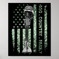 Patriotic American US Flagga God Family Land
