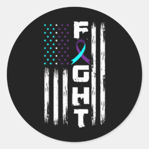 Patriotic American US Flagga Suicide Prevention Aw Runt Klistermärke