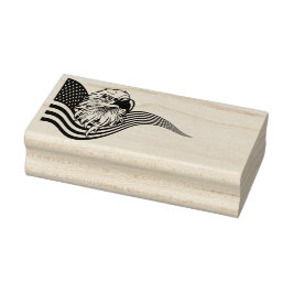 Patriotic American USA Flag Bald eagle art Stämpel