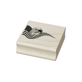 Patriotic American USA Flag Bald eagle art Stämpel