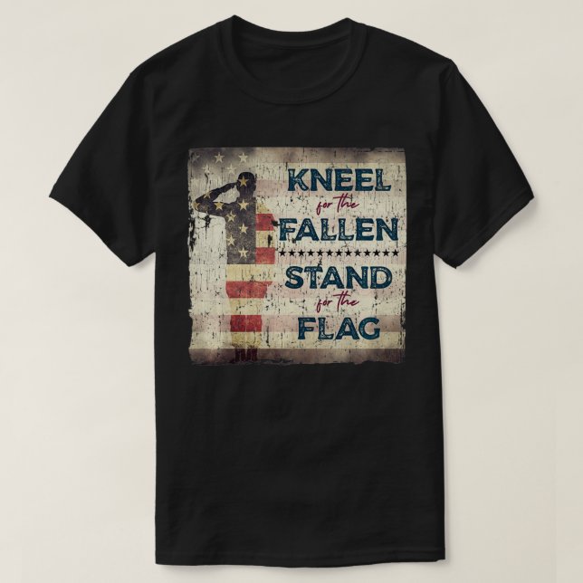 Patriotic American USA flagga för militär veteran  T Shirt (Design framsida)