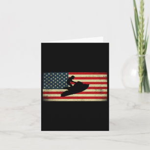 Patriotic American USA flagga Jet Skiing Jet Ski L Kort